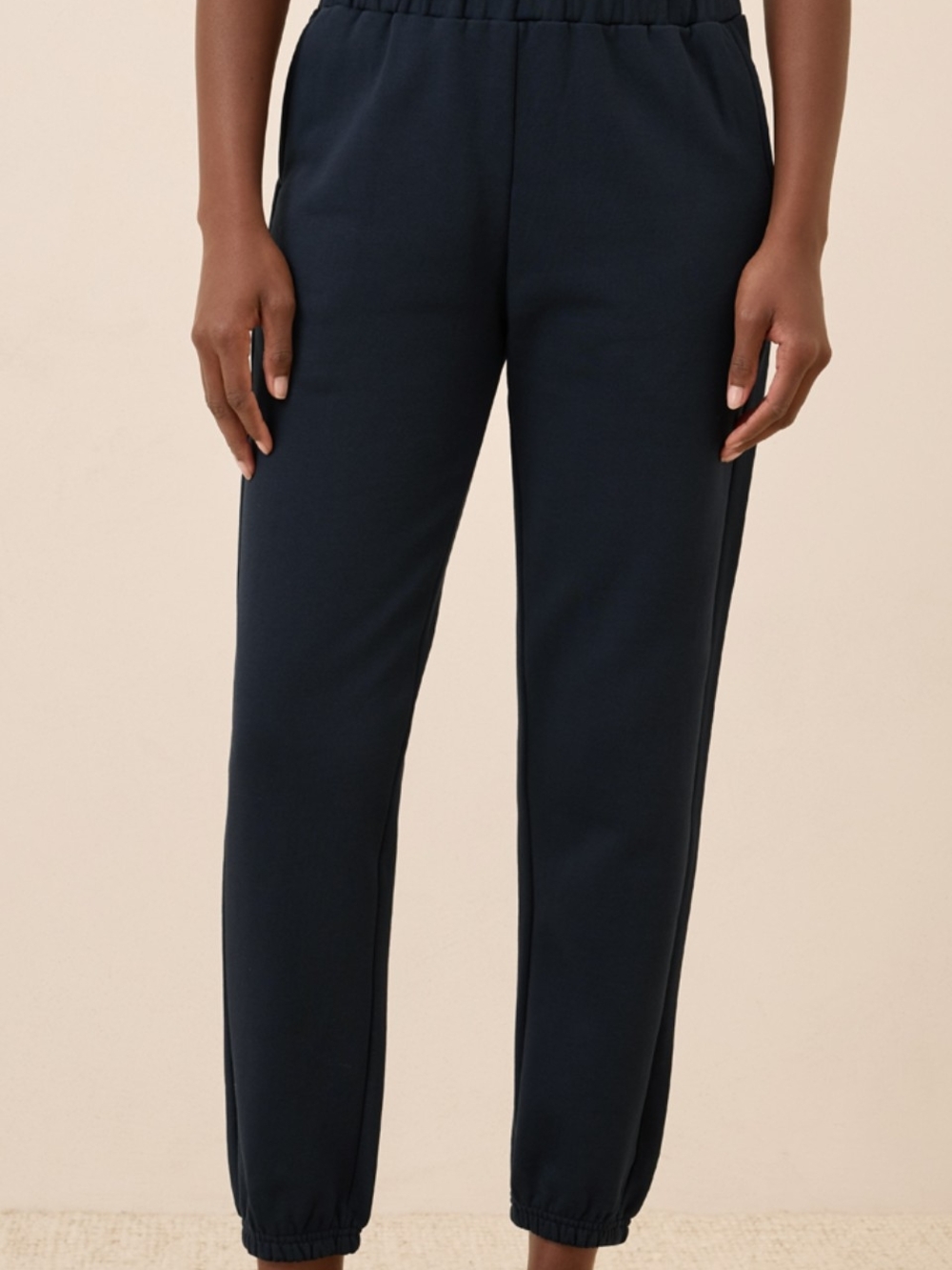 Pact Women's Navy Elastic-Waist Joggers